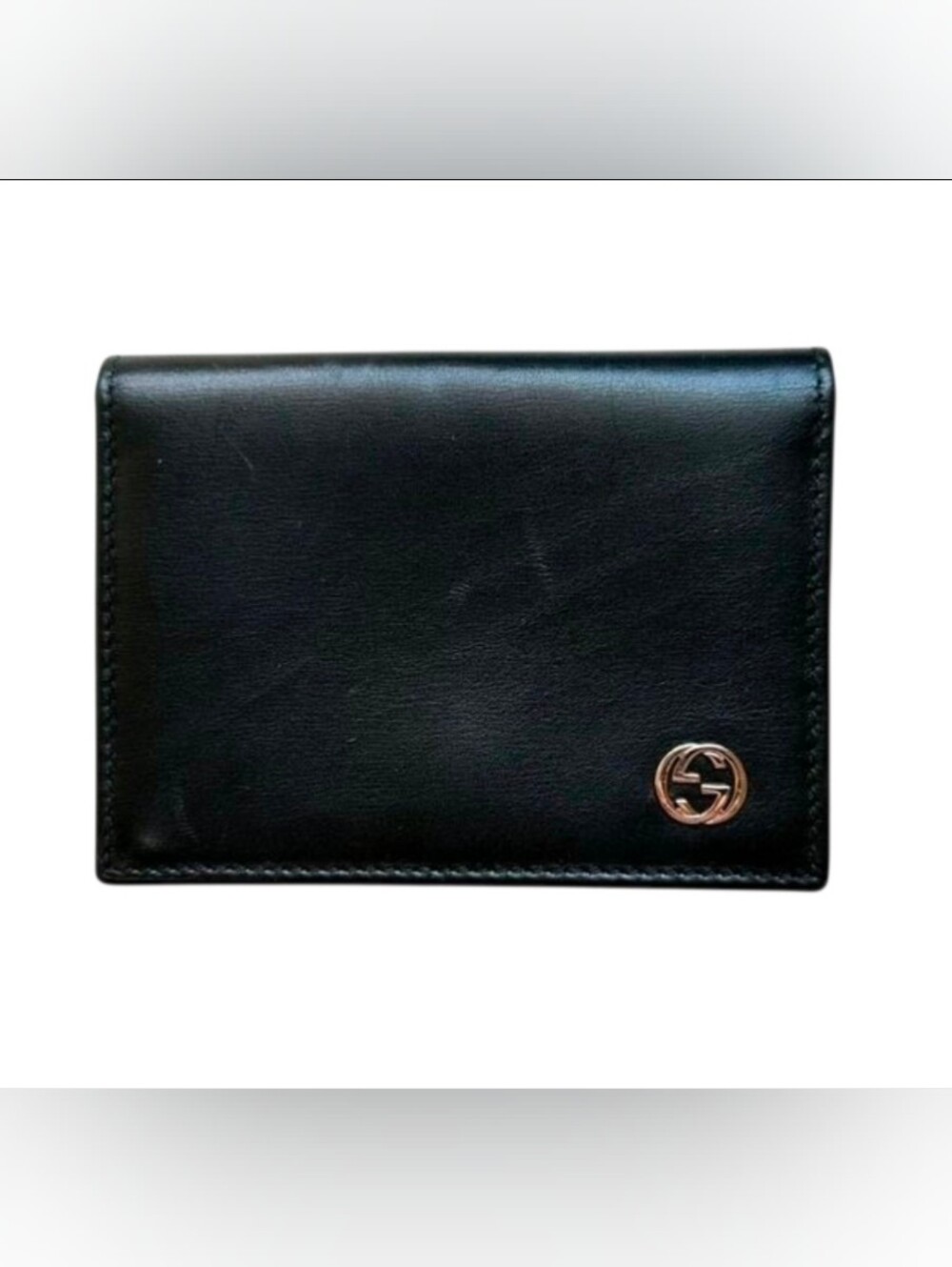 Gucci Black Leather Card & ID OR BATCH HOLDER UNISEX AUTHENTIC BY TOM FORD 90S